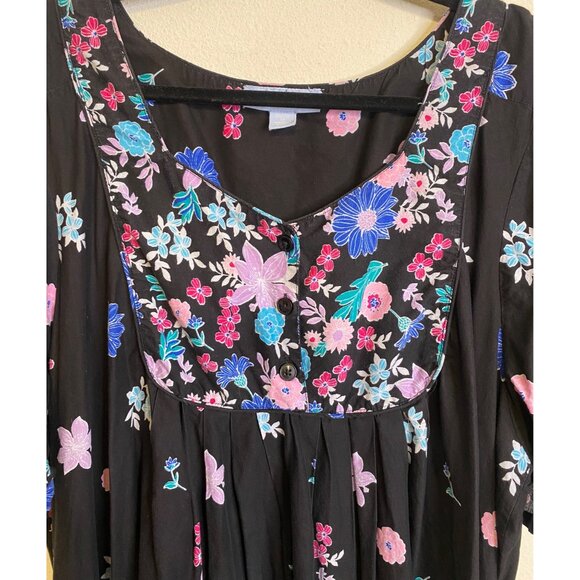 ONLY NECESSITIES Bib Front Patio Lounger House Dress Pockets Plus 26/28 Maxi - Picture 2 of 6